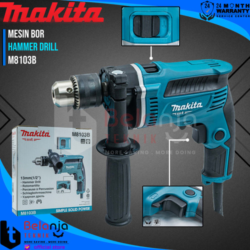 Makita Mesin Bor Tangan Listrik 13MM M 8103 B Impact Drill 430W M8103B