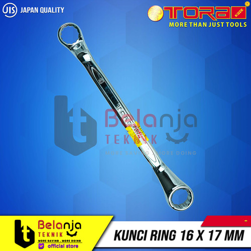 Tora Double Ring Offset Spanner 16 X 17 MM Kunci Ring 16X17 MM CRV