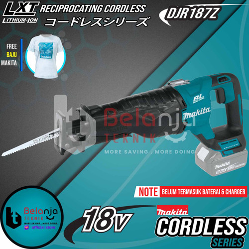 Makita Reciprocating Cordless DJR187Z Gergaji Potong Sabre Saw DJR 18V