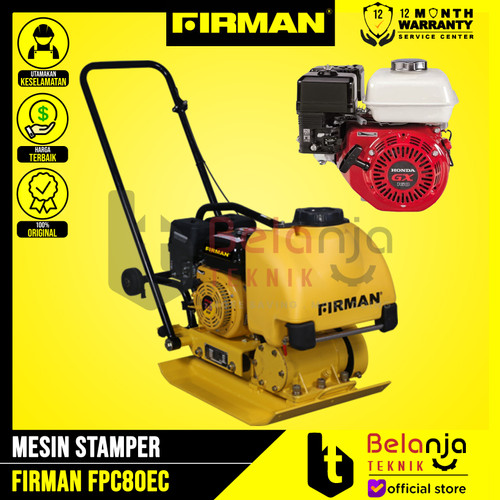 Firman Plate Compactor FPC 80 EC Mesin Stamper + Honda GX 160 Jialing