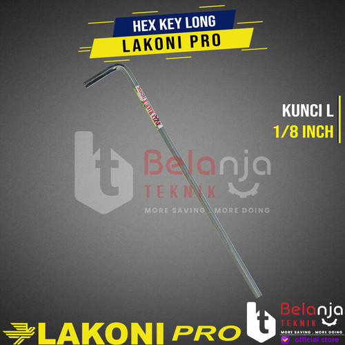 LAKONI PRO Hex Key Long Inch 1/8" Kunci L Panjang 1/8 Inch Kunci CRV