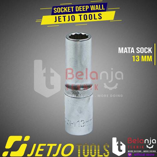 JETJO TOOLS Socket Deep Wall 1/2" DR 12 PT Mata Kunci Sok Panjang 13MM