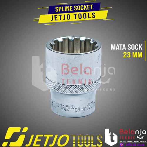 JETJO TOOLS Spline Socket 1/2 Inch 23MM Mata Kunci Shock 1/2" Sok 23MM