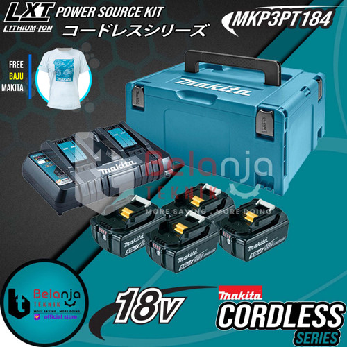 Makita Power Source Kit MKP3PT184 Baterai 1850 18 V 5Ah + Dual Charger