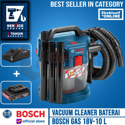 Bosch Mesin Sedot Debu Cordless GAS 18V-10 L + Set Baterai 18V 2 AH