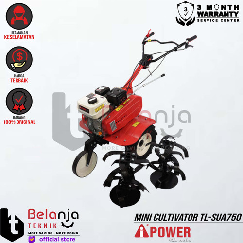 AIPower Mesin Mini Cultivator TL-SUA750 Traktor Bajak Sawah 7 HP