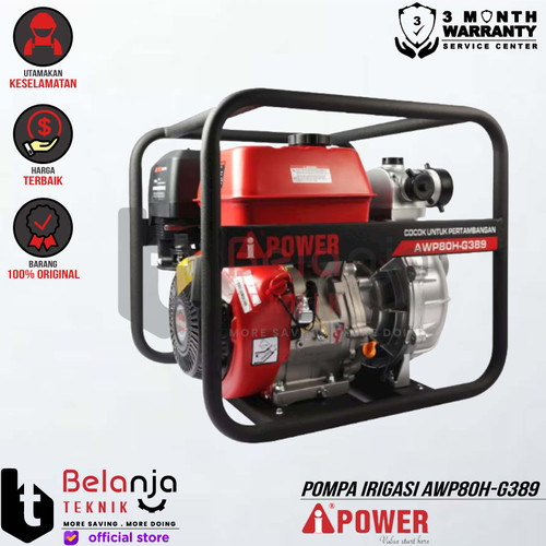 AIPower Pompa Irigasi Air Sawah AWP80H-G389 3Inch High Lift Pump 3" In