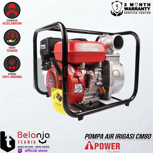 AIPower Pompa Air Irigasi CM80 3 Inch Bensin Clean Water Pump 3" In 7M