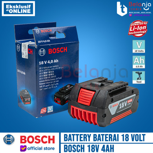 Bosch GBA 18V 4Ah Battery Baterai 18V-LI 4 Ampere Cordless Lithium Ion