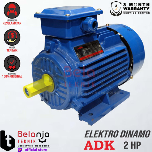 ADK Mesin Penggerak Dinamo Electro Motor 2 HP 3 Phase 4 Pole