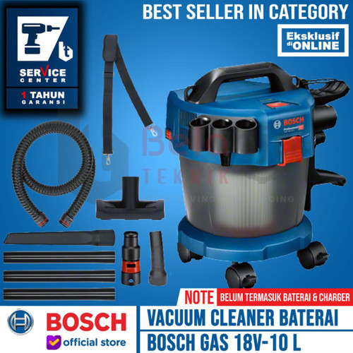 Bosch Vacuum Cleaner Baterai GAS 18V-10 L Mesin Sedot Debu Cordless 18