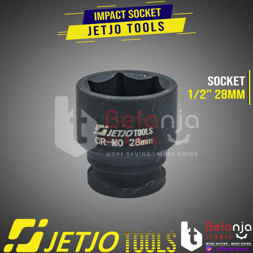 JETJO TOOLS Impact Socket 1/2 Inch 28MM Mata Kunci Shock Impact 6 PT