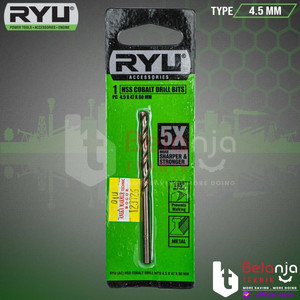 Ryu HSS Cobalt Drill Bit 4.5 MM Mata Bor HSS Stainless Besi Aluminium