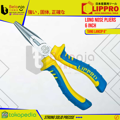 Lippro Long Nose Pliers 6" Tang Lancip 6 Inch Heavy Duty Tang 6 In CRV