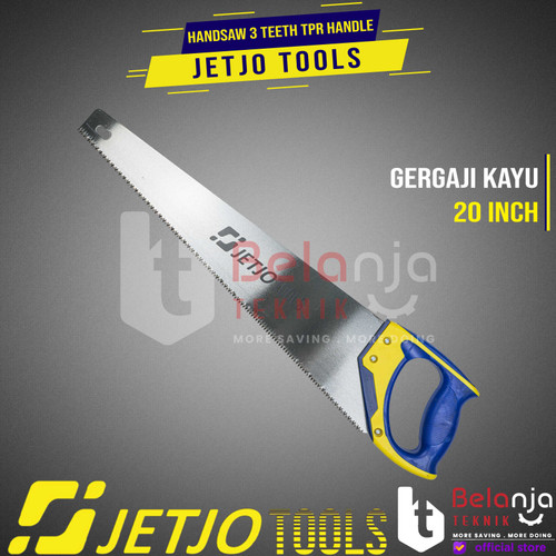 JETJO TOOLS Handsaw 3 Teeth TPR Handle 20" Gergaji Belah Kayu 20 Inch