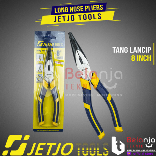 JETJO TOOLS Long Nose Pliers 8" Tang Lancip 8 Inch Tang 8 In