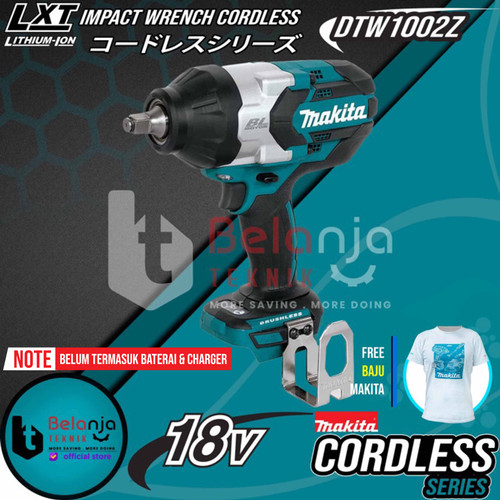 Makita Impact Wrench Cordless DTW300Z Mesin Pumbuka Baut Baterai 18 V