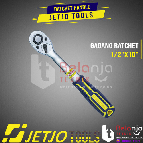 JETJO TOOLS Gagang Sock Handle Rachet 1/2"X10" Inch Ratchet Shock Sok