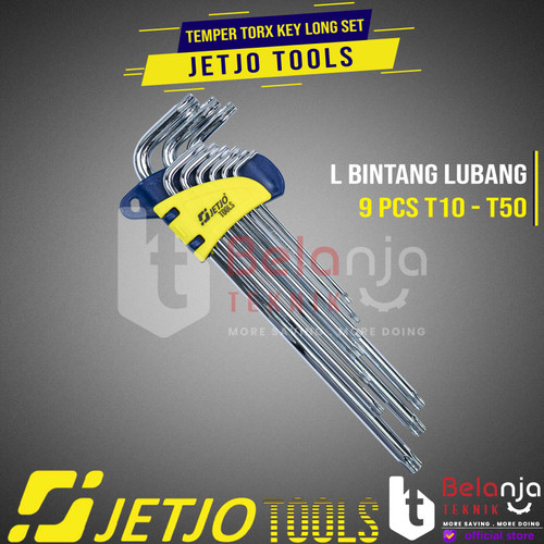 JETJO TOOLS Tamper Torx Key SET 9 PCS Kunci L Bintang Lubang T10 - T50