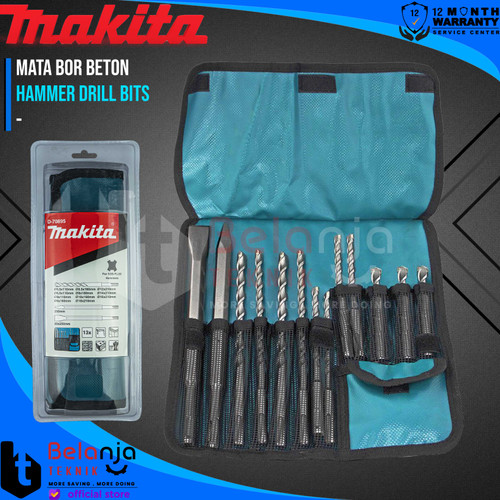 Makita Hammer Drill Bits Set 13 Pcs Mata Bor Beton Chisel SDS Plus