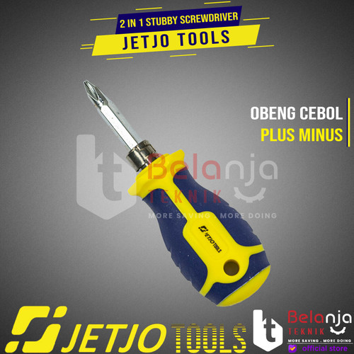 JETJO TOOLS 2 In 1 Stubby Screwdriver Obeng Stubby Cebol Bolak Balik