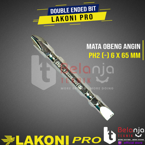 LAKONI PRO Double Ended Bit PH2 X 65 MM Mata Obeng Angin PH2X65Mm ORI