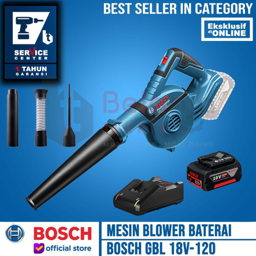 Bosch Mesin Hand Blower Cordless GBL 18V-120 Charger Baterai 18 V 4 Ah