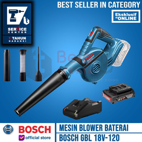 Bosch Mesin Hand Blower Cordless GBL 18V-120 Charger Baterai 18 V 2 Ah