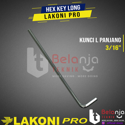 LAKONI PRO Hex Key Long Inch 3/16 Inch Kunci L Panjang 3/16" CRV