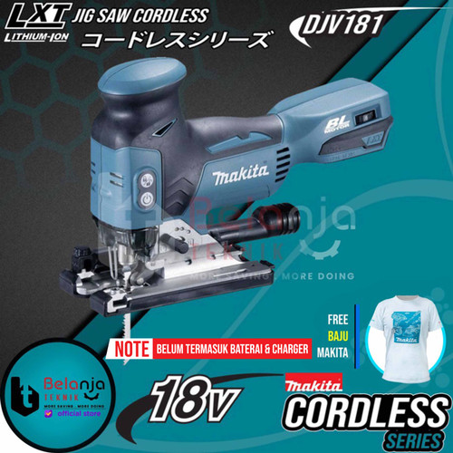 Makita Mesin Gergaji Triplek Kayu 18V Jigsaw Cordless Baterai DJV181Z