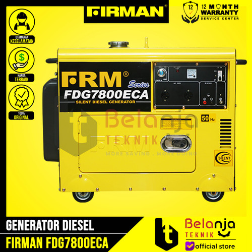 Firman Generator Diesel FDG 7800 ECA 5000 Watt Mesin Genset Diesel