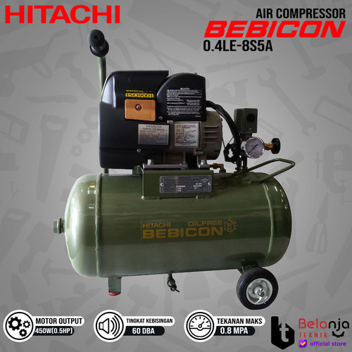 HITACHI Air Compressor Bebicon 0.4LE-8S5A 0.5 HP Kompresor Angin 1/2HP