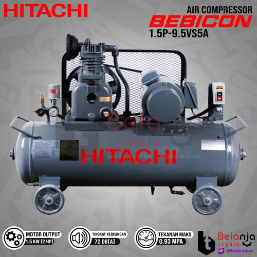 HITACHI Air Compressor Bebicon 1.5P-9.5VS5A 2 HP Kompresor Angin 220V