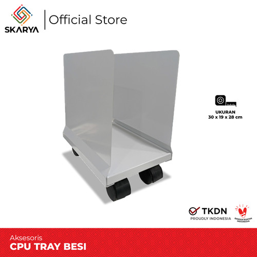 CPU Tray Cubic Tray Komputer Rak Roda CPU Meja Komputer Besi (Baru)