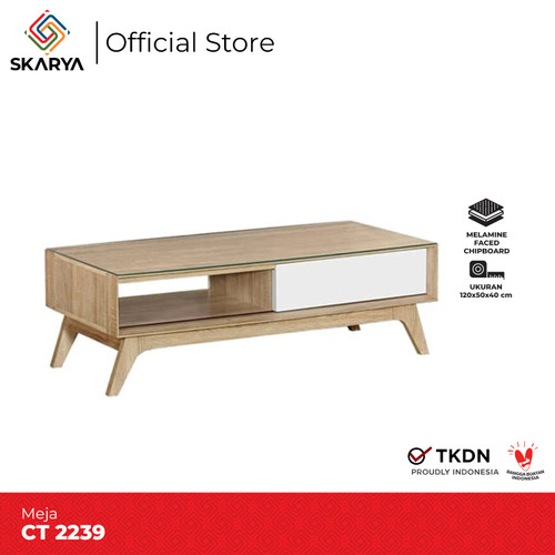 Meja Tamu Minimalis Meja Modern Coffee Table Minimalis CT 2239 (Baru)