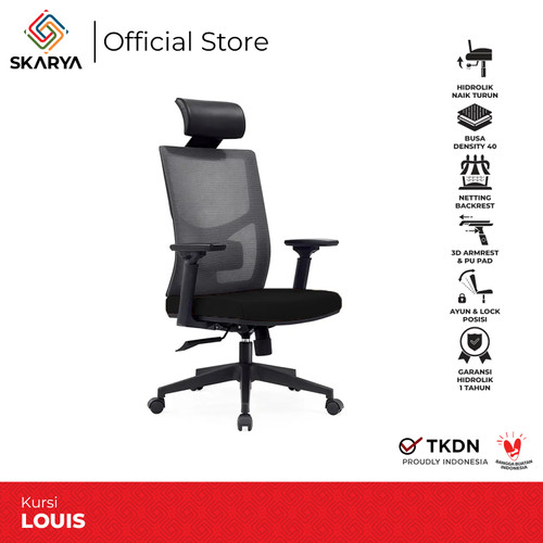 [KHUSUS KURIR TOKO] Kursi kantor Kursi Jaring LOUIS Chair (Baru)