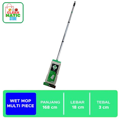 WET MOP MULTI PIECE - Alat Pel Lantai Dengan Tongkat 3 Bagian Ringan