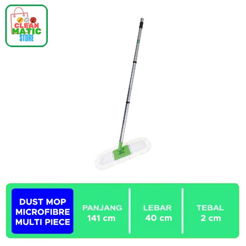 DUST MOP MICROFIBRE MULTI PIECE - Pendorong Debu 3 Bagian Tongkat Kuat