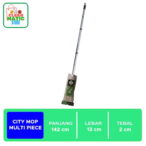 CITY MOP MULTI PIECE - Alat Pel Lantai Dengan Tongkat 3 Bagian Ringan