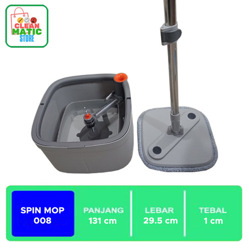 SPIN MOP 008 - Set Alat Pel dan Peras Putar Bentuk Kotak Berkualitas