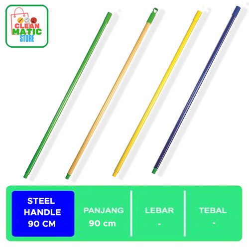 Clean Matic - Steel Handle 90 cm Tongkat Sapu Natural