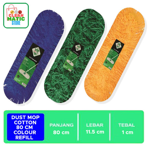 Clean Matic - Isi Ulang Dust Mop Cotton 80 CM Colour (Refill)