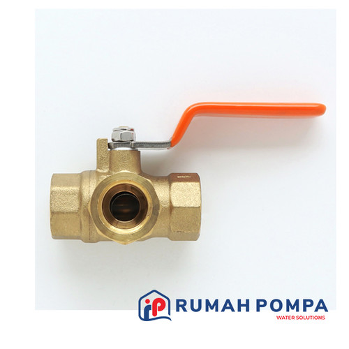 Onda Ball Valve 3 Way 1/2 inc Kuningan