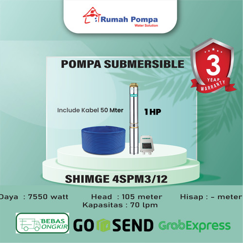 Pompa Submersible 4 Inc SHIMGE 4SPM3/12+50 M