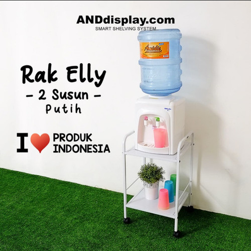 RAK RODA 2 SUSUN BESI SERBAGUNA ELLY TINGKAT MULTIFUNGSI DISPENSER AIR