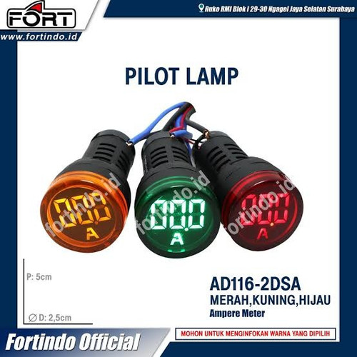 Pilot Lamp LED Ampere Amper Indicator FORT AD116-22DSAB