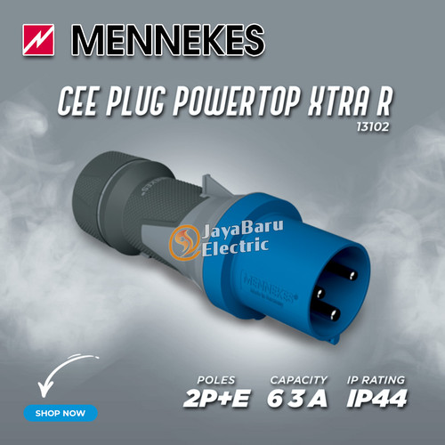 MENNEKES Plug Connector PowerTop XTra R 2P+E / 3 Pin 63A IP44