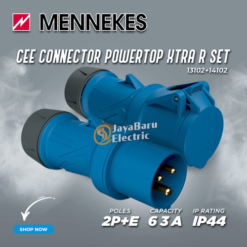 MENNEKES Plug Connector Mobile Socket Set 2P+E / 3 Pin 63A IP44