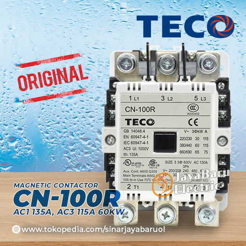 Kontaktor Contactor TECO CN-100 CN-100R CN100 CN100R 110V 220V 380V