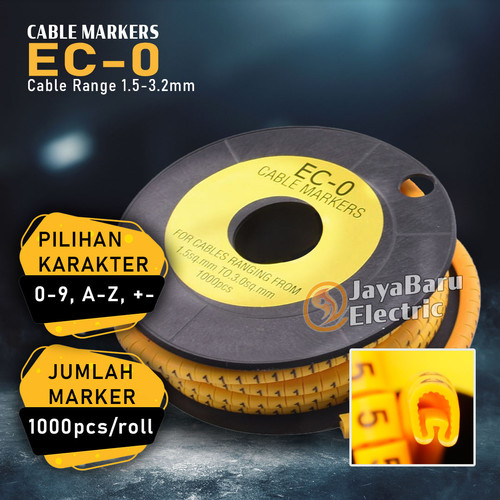 Kabel Cable Marker Angka 0-9 Huruf A-Z Simbol +- EC-0 EC0